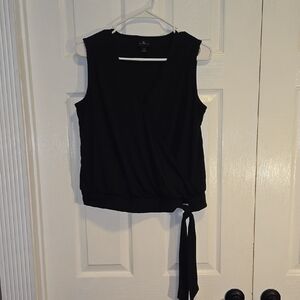 Worthington Black Tie Front Tank Top